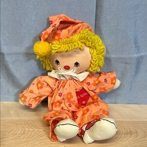 Vintage 1978 Knickerbocker Half Pint Clown Plush Doll Stuffed Animal Toy